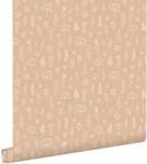 Tapete Blumenmuster 7353 Orange - Naturfaser - Textil - 53 x 1005 x 1005 cm