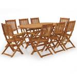 Garten-Essgruppe (9-teilig) 3006399-2 Braun - Massivholz - Holzart/Dekor - 85 x 74 x 160 cm