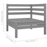 Mobilier de jardin Gris - Bois massif - Bois/Imitation - 64 x 63 x 64 cm