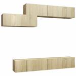 TV-Schrank 7er Set D363 Braun - Holzwerkstoff - 30 x 30 x 60 cm