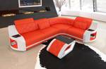 Ledersofa Genua Orange - Weiß