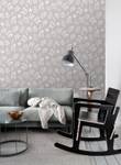 papier peint fleurs au style scandinave Gris