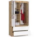 Armoire S90 2T 2S CLP Chêne clair - Imitation chêne clair - Blanc