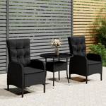 Bistro-Set 3015265-1 (3-teilig) Schwarz - 80 x 80 cm