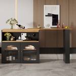 Eck-Bartisch GLOWWoody Ⅲ Schwarz - Braun