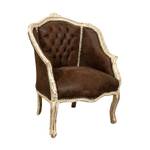 Sessel Antik Braun LOUIS XVI Braun