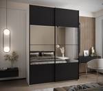 Armoire Lux 4 Noir - Blanc - Largeur : 180 cm