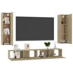 TV-Schrank 4er Set D924 Braun - Holzwerkstoff - 30 x 30 x 100 cm