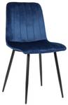 Chaise salle à manger Dijon Lot de 4 Bleu - Fourrure synthétique