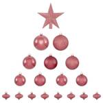 Weihnachtskugeln Set aus Kunststoff Pink