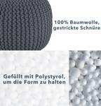 Runder Pouf aus gewebter Baumwolle Braun - Textil - 60 x 20 x 60 cm