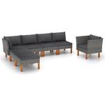 Garten-Sofa-Set (7-teilig) 3011728-4 Grau