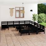 Garten-Lounge-Set Schwarz - Massivholz - Holzart/Dekor - 64 x 29 x 64 cm