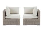 Salon de jardin BUSAN Lot de 2 Blanc - Fibres naturelles - 76 x 67 x 76 cm