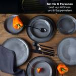 VIDA Keramik Dinner Geschirr-Set 12tlg Grau - Ton - Porzellan