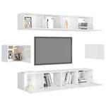 TV-Schrank 6er Set D402 Weiß - Holzwerkstoff - 30 x 30 x 80 cm