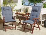 Bistro Set TOSCANA 3-tlg Blau - Eiche Dunkel - Rot