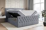 Boxspringbett AURORA Hellgrau - Breite: 160 cm - H3