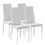 Set de 4 chaises Chelsea tapissées Blanc Blanc