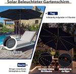 脴300cm Sonnenschirm mit LED-Leuchten 112