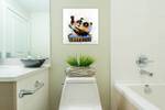 Impression sur toile Toilette d'ours Bois massif - Textile - 60 x 60 x 4 cm