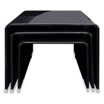3 tables d'appoint gigogne verre noir Noir - Verre - 41 x 37 x 30 cm