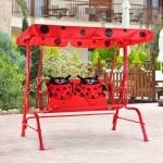 Balancelle de Jardin pour Enfants OP3037 Rouge - Métal - 76 x 110 x 113 cm