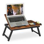 Höhenverstellbarer Laptoptisch Schwarz - Braun - Bambus - Holzwerkstoff - 69 x 32 x 35 cm