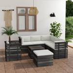 Gartensitzgruppe K150(8-tlg) Beige - Massivholz - 72 x 65 x 70 cm