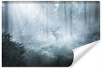 Fototapete WALD IM NEBEL Hirsch Natur 3D 450 x 300 x 300 cm