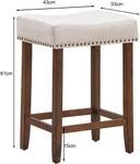 2 Tabourets de Bar TI88220 Beige - Bois manufacturé - 33 x 61 x 43 cm