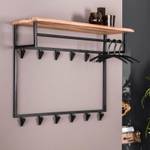 Garderobe Koan Schwarz - Braun - Metall - Massivholz - Holzart/Dekor - 100 x 80 x 33 cm