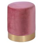 Sitzhocker aus grauem Samt und goldfarbe Pink - Textil - 29 x 39 x 29 cm
