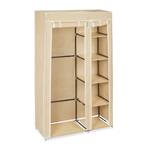 3 x Stoffschrank Kleiderstange beige Beige - Weiß