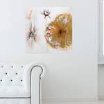 Acrylbild handgemalt Ballet of a Blossom Beige - Braun - Massivholz - Textil - Holz teilmassiv - 80 x 80 x 4 cm