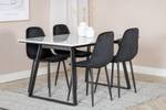 Essgruppe Estelle 44 (5-teilig) Schwarz - Massivholz - 90 x 75 x 140 cm