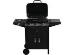 Gasgrill "Festa 4" - 4 Brenner, davon 1 Schwarz - Metall - 109 x 95 x 54 cm