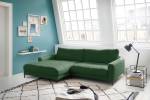 Ecksofa Canapé CARA Cordon Vert foncé - Angle à gauche (vu de face)