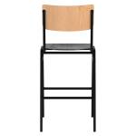 Tabouret de bar Clem (Lot de 2) Noir - Bois massif - 45 x 102 x 49 cm