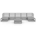 Garten-Lounge-Set (8-teilig) 3009737-1 Grau - Massivholz - Holzart/Dekor - 70 x 30 x 70 cm