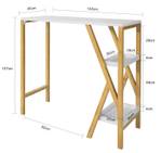 Table Haute Table de Bar FWT56-W Blanc - Bois manufacturé - 122 x 107 x 45 cm