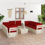 Mobilier de jardin (lot de 9) 3016490-22 Rouge - Brun rouge