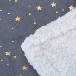 3 x Kuscheldecke grau goldene Sterne Gold - Grau - Weiß - Textil - 150 x 1 x 200 cm