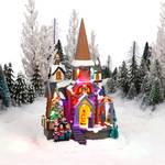 Weihnachtsdorf-Miniatur Kirche mit Chor Kunststoff - 15 x 28 x 19 cm