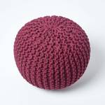 Runder Strickpouf 100% Baumwolle Bordeaux