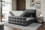 Boxspringbett SOLARIO Hochglanz Schwarz - Breite: 180 cm - H3