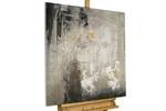 Tableau peint She Turns to Leave Gris - Bois massif - Textile - 80 x 80 x 4 cm