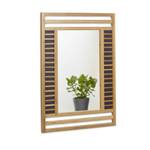 Miroir en bambou glace de salle de bain Bleu - Marron - Bambou - Verre - 50 x 71 x 2 cm