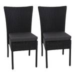 Fauteuil en polyrotin G19 (lot de 2) Anthracite - Noir