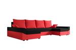 Ecksofa DENVI-U Schwarz - Rot